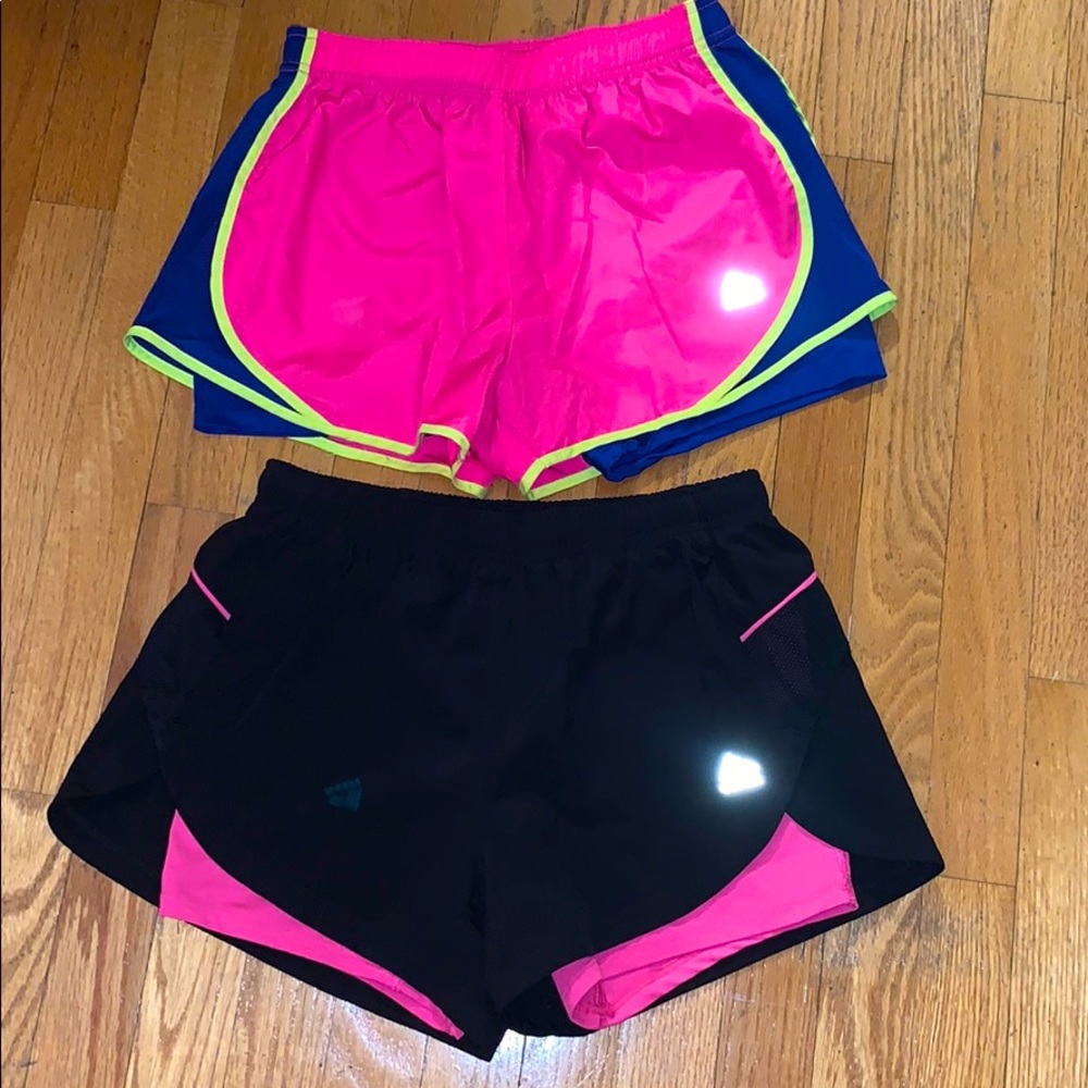 Running shorts with built-in spandex